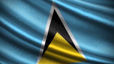 Realistic St. Eustatius flag featuring a silky wave texture, with blue, yellow, and white colors symbolizing the islands heritage, unity, and connection to the Caribbean clipart