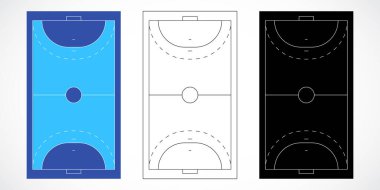 Handball Court Layouts in Three Styles clipart