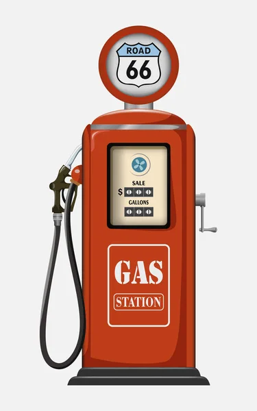 Kırmızı Renkte Vektör Retro Benzin Istasyonu — Stok Vektör