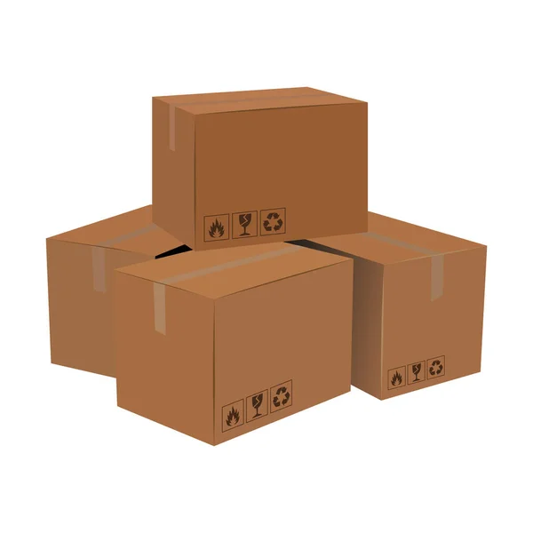 Caja Cartón Vector — Vector de stock