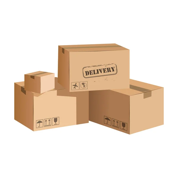 Vector Cardboard Box — Stock Vector