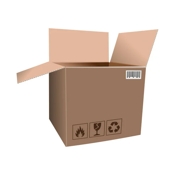 Vector Caja Cartón — Vector de stock