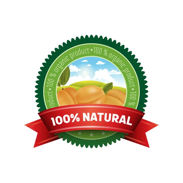 Étiquette Vectorielle Abricots Naturels — Image vectorielle