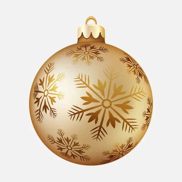 Vector Volumetric Gold Christmas Ball — Stock Vector