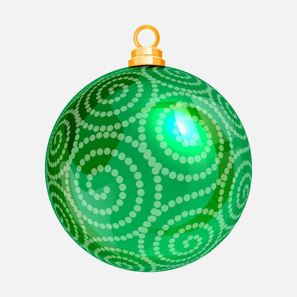 Vektor Objemová Zelená Vánoční Koule — Stockový vektor