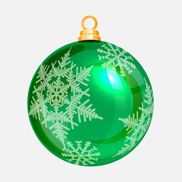Vektor Volumetrische Grüne Weihnachtskugel — Stockvektor