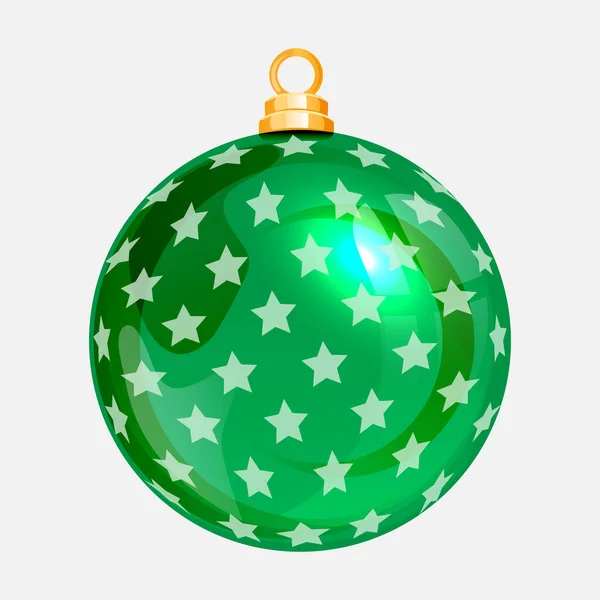 Vektor Objemová Zelená Vánoční Míč — Stockový vektor