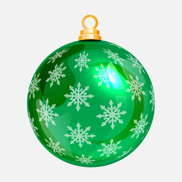 Vector Volumetric Green Christmas Ball — Stock Vector