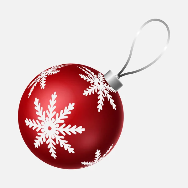 Vector Volumetric Red Christmas Ball — Stock Vector