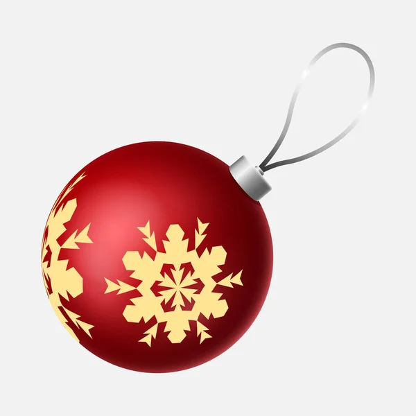 Διανυσματική Ογκομετρική Κόκκινη Χριστουγεννιάτικη Μπάλα — Διανυσματικό Αρχείο