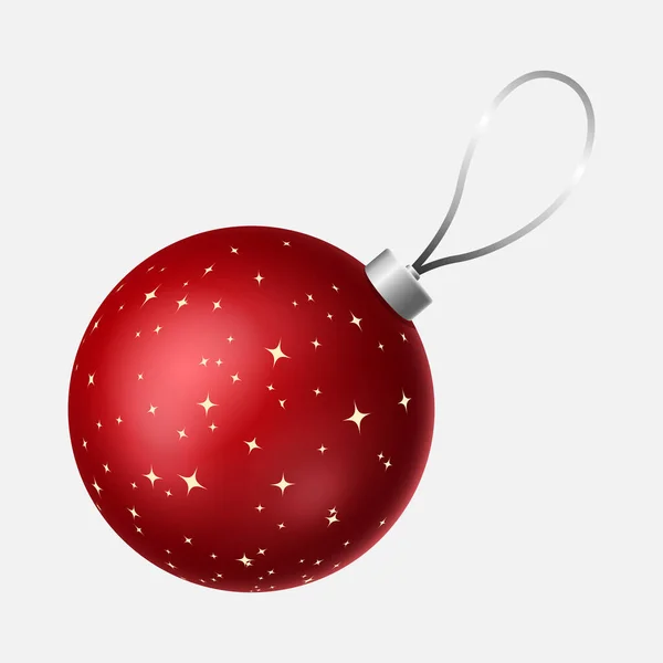 Boule Noël Rouge Volumétrique Vectorielle — Image vectorielle