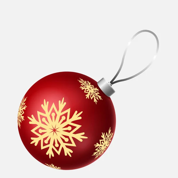 Διανυσματική Ογκομετρική Κόκκινη Χριστουγεννιάτικη Μπάλα — Διανυσματικό Αρχείο