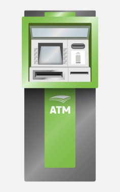 gerçekçi vektör ATM yeşil renkte