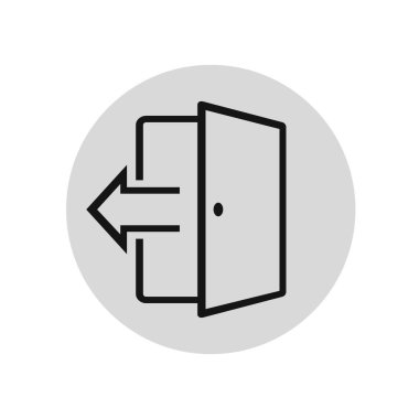 çıkış vektör simgesi beyaz arkaplanda izole edildi