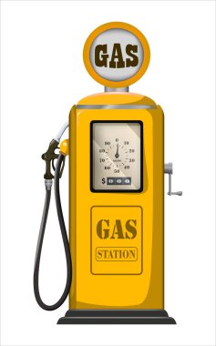 gerçekçi vektör sarı retro benzin istasyonu