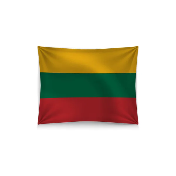 Realistic Vector Flag Lithuania Isolated — Stock Vector