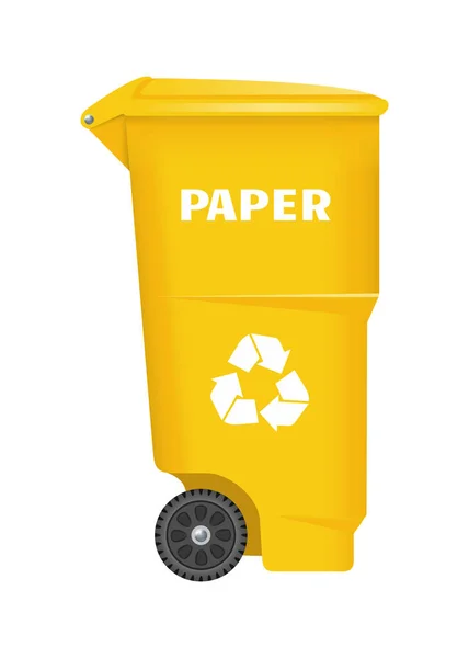 纸用黄色矢量垃圾箱 — 图库矢量图片