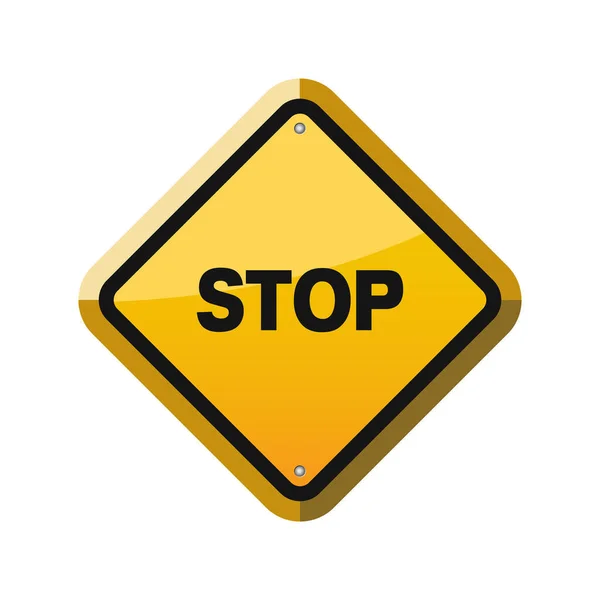 Vector Warning Yellow Sign — Stock Vector
