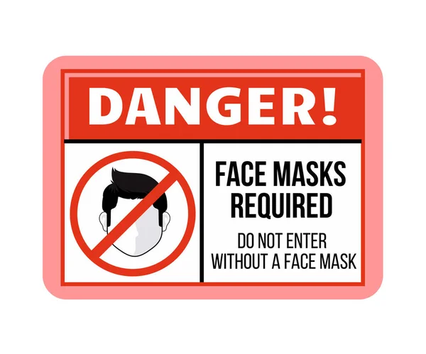 白地に仮面なしの警告入場は禁止です — ストックベクタ