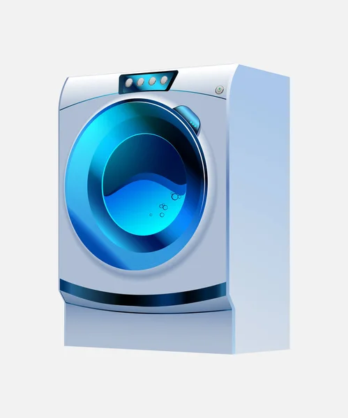 Vector Detailed Washing Machine Isolated White Background — Stock Vector