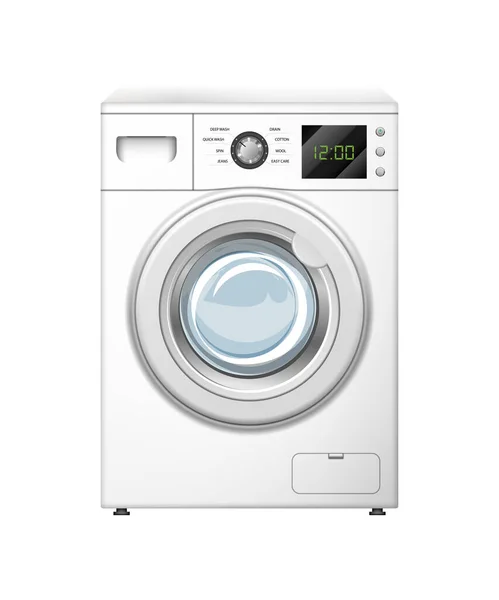 Vektor Detaillierte Waschmaschine Isoliert Auf Weißem Hintergrund — Stockvektor