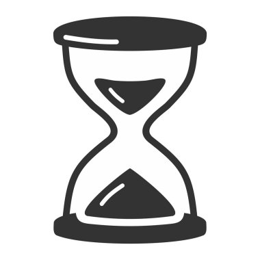 Kum saati vektör simgesi beyaz arkaplanda izole edildi