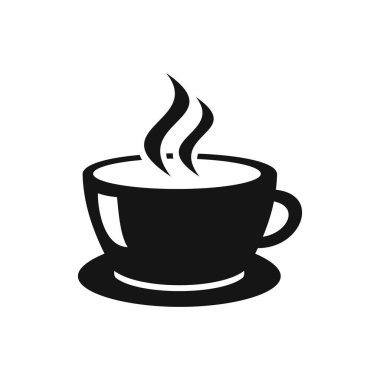 Basit vektör fincan kahve simgesi beyaz arka plan üzerinde izole