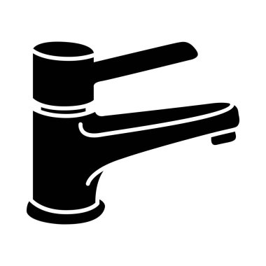 Beyaz arkaplanda izole edilmiş basit vektör su musluğu simgesi