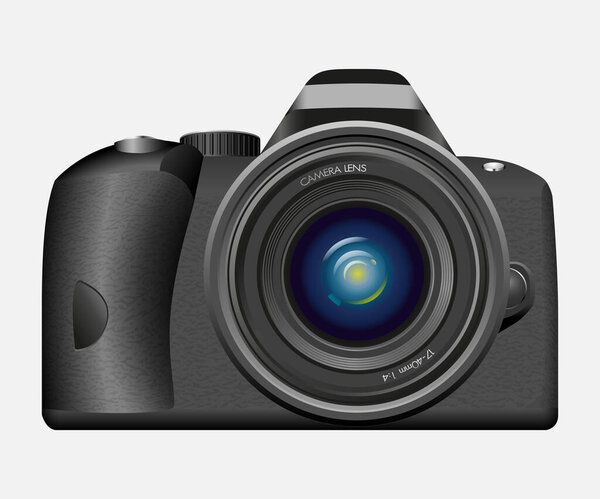 реалистичная векторная фотокамера на белом фоне