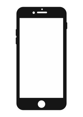 Akıllı telefon vektör simgesi beyaz arkaplanda izole edildi