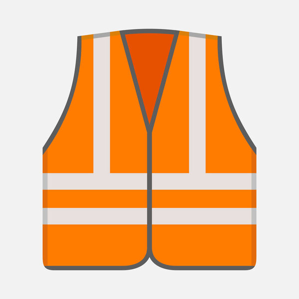 construction vest vector icon isolated on white background