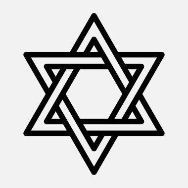 David vektör simgesinin yıldızı beyaz arkaplanda izole edildi