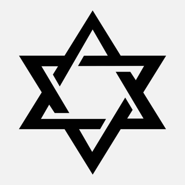 star of David vector icon isolated on white background