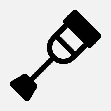 Beyaz arkaplanda izole edilmiş koltuk değneği vektörü simgesi