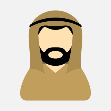 Beyaz arkaplanda Arap vektör simgesi izole edildi