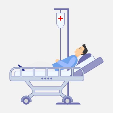 Hasta taşıyıcı simgesi beyaz arka planda izole edilmiş.