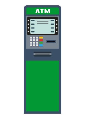 ATM basit vektör simgesi beyaz arkaplanda izole