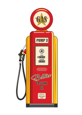 vector retro gas station isolated on white background clipart
