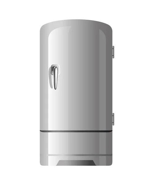Metal Vector Refrigerador Aislado Sobre Fondo Blanco — Archivo Imágenes Vectoriales