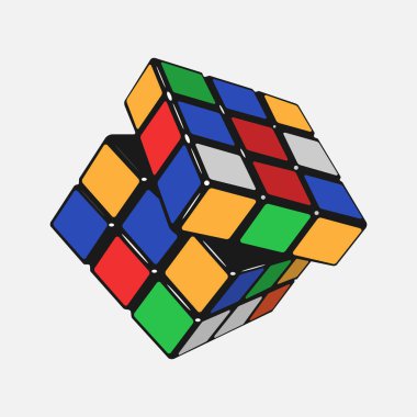 Vektör rubik küp beyaz arkaplanda izole edildi
