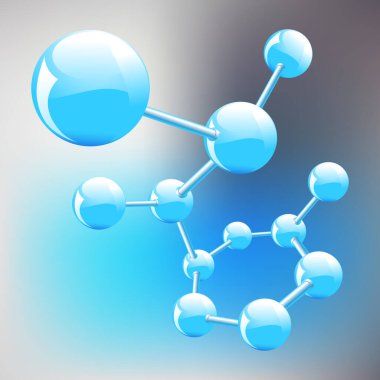vektör molekülü beyaz arkaplanda izole edildi