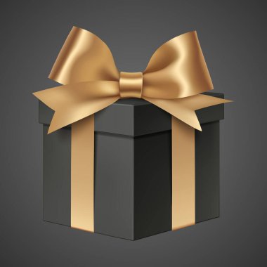 Siyah vektör hediye kutusu beyaz arkaplanda izole edildi