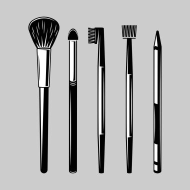 Beyaz arkaplanda vektör rimel fırçaları izole