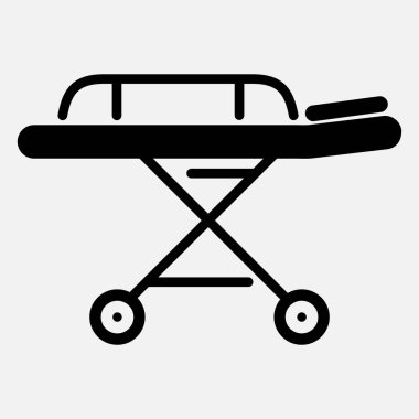 Hastane sedye vektör simgesi beyaz arkaplanda izole edildi