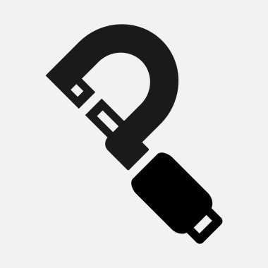 Beyaz arkaplanda izole edilmiş mikrometre vektör simgesi