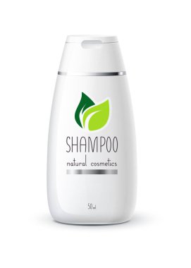 Beyaz arkaplanda izole edilmiş şampuan için vektör şişesi