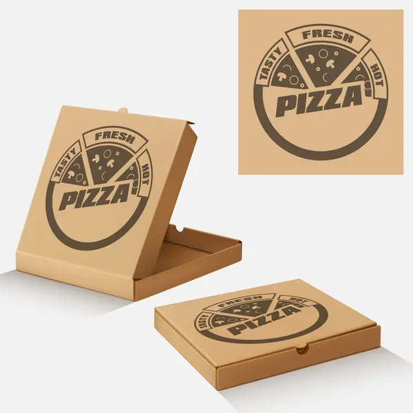 Векторная Коробка Пиццы Белом Фоне — стоковый вектор