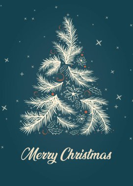 vektör Noel yeni yıl kartı beyaz arkaplanda izole
