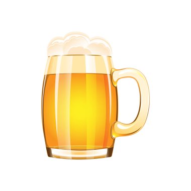 Beyaz arkaplanda izole edilmiş bira vektör camı