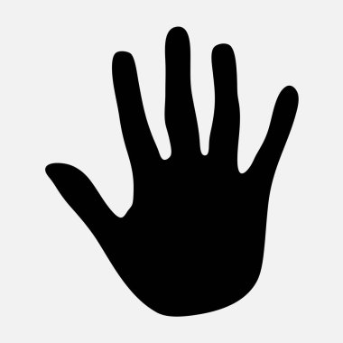 Beyaz arkaplanda insan eli avuç içi vektör simgesi izole